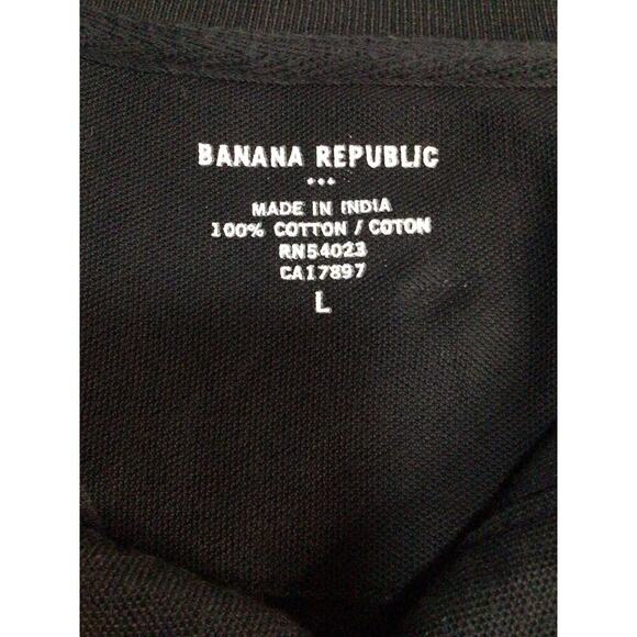 Banana Republic Men's Size L Black Short Sleeve Polo Shirt w/Elephant Logo - Picture 4 of 5